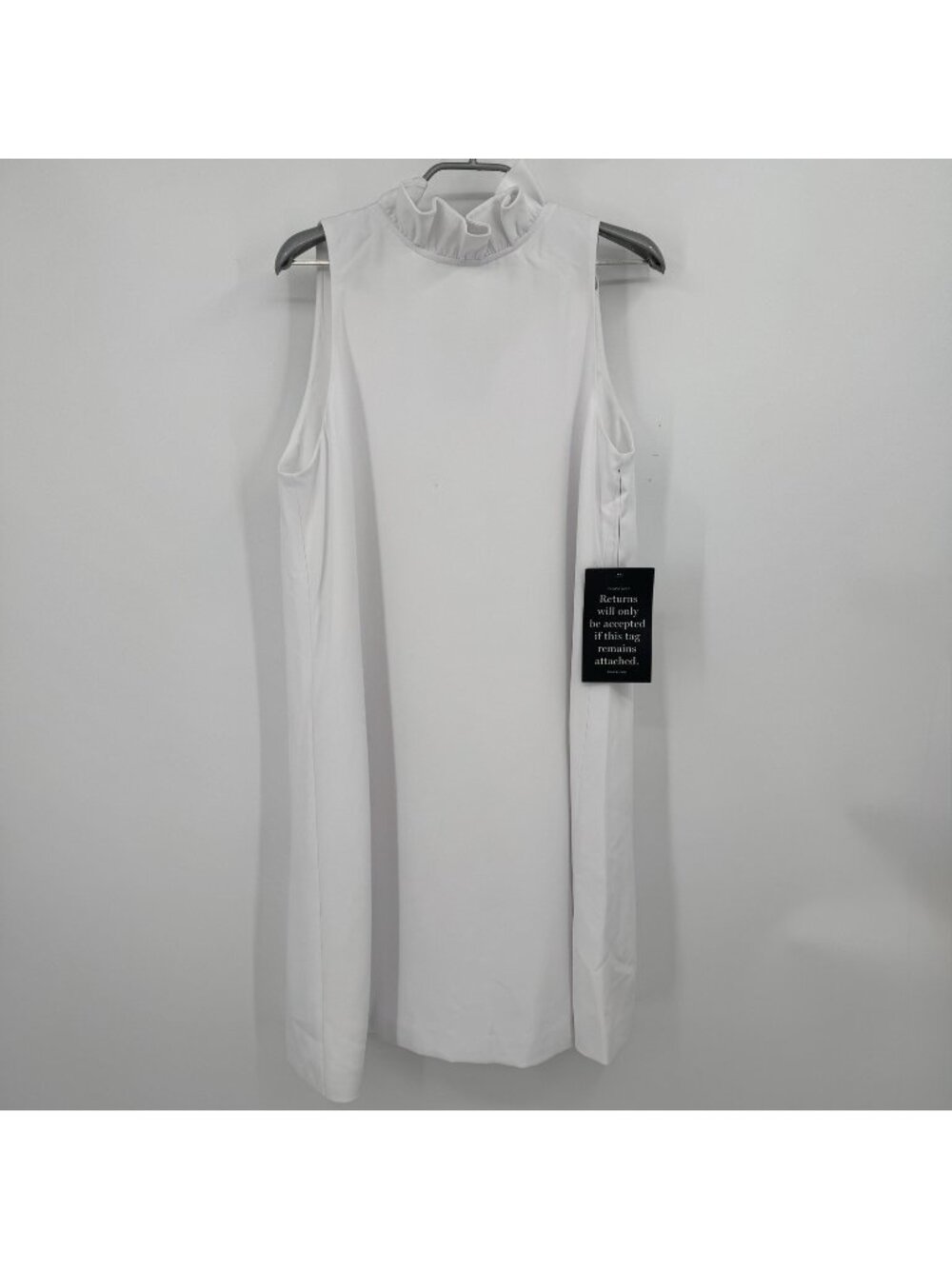 Tuckernuck White Blythe Dress size L Large Sleeveless Ruffle Collar Bow Party **